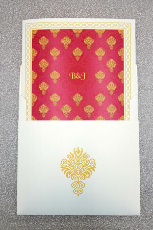 indian wedding invitation cards with Asian Pattern