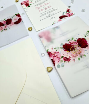 Translucent wrap wedding invitations
