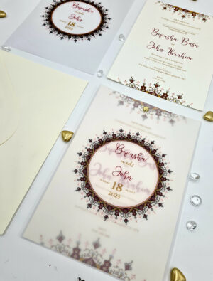 Hindu Mandala wedding invitation translucent paper