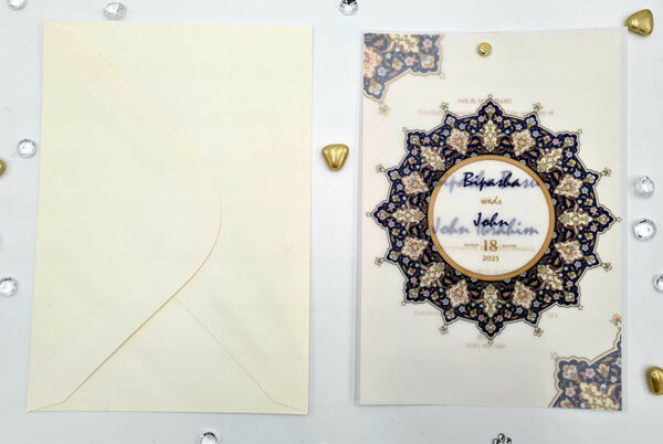 Hindu Design invitation with vellum paper