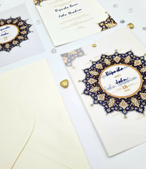 A5 vellum sheets for invitations with Pakistani Design