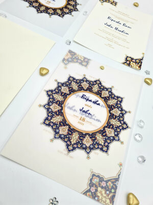 Moroccan Mandala cheap vellum wedding invitations