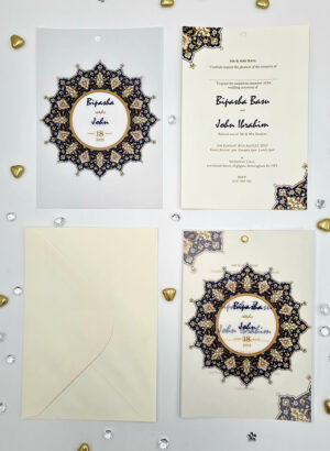 Asian Design vellum layered wedding invitation