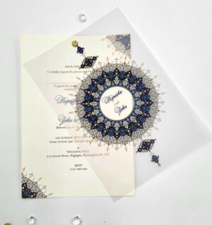 Moroccan design layered Vellum invitation