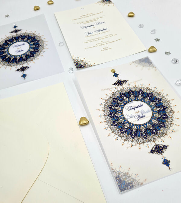 Pakistani Mandala Design Vellum Wedding Invitation