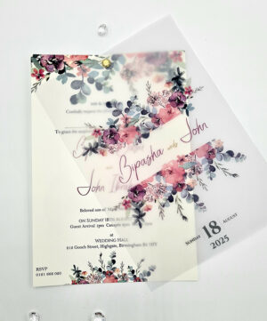 floral vellum paper invitations