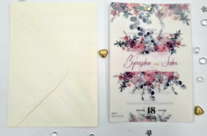 floral diy vellum wedding invitations