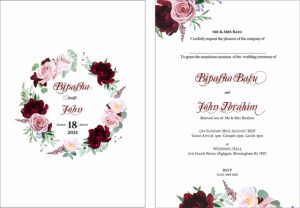 Maroon and Pink Tiered A5 Vellum Invitations