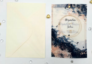 invitations with vellum paper and gold pin