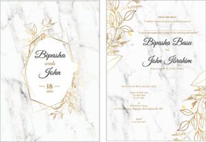 Grey marble and gold Vellum overlay invitation