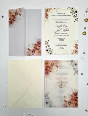Floral Bouquet custom vellum paper invitation