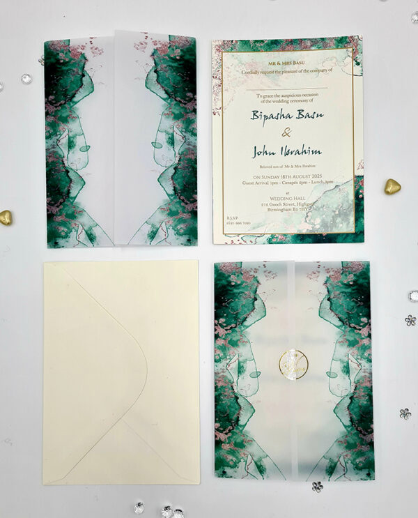 translucent vellum paper for invitations in green