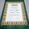 NK 120 Green Personalised Islamic Nikah Nama Marriage Certificate-0