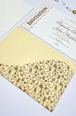 Cream coloured Indian wedding invitation cards