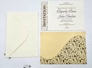 modern Indian wedding invitations with floral overprint
