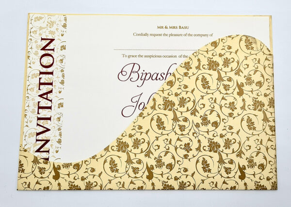 unique Indian wedding invitations in cream