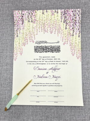 custom nikah nama details