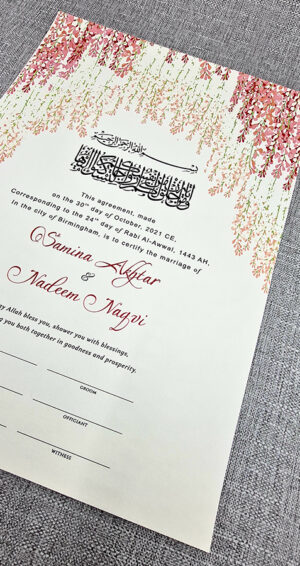 registration of marriage under muslim law with floral garland