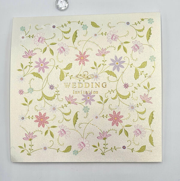 Floral inexpensive wedding invitations with scrapbook flower design