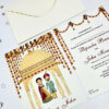 ABC 1073 Desi Asian Indian Pakistani Couple caricature Invitation Double Sided-0