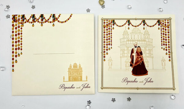 Sikh Punjabi or Hindu South Indian wedding invitation card