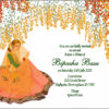 Bridal Asian Dulhan Mehndi Invitation Card in Green and Orange