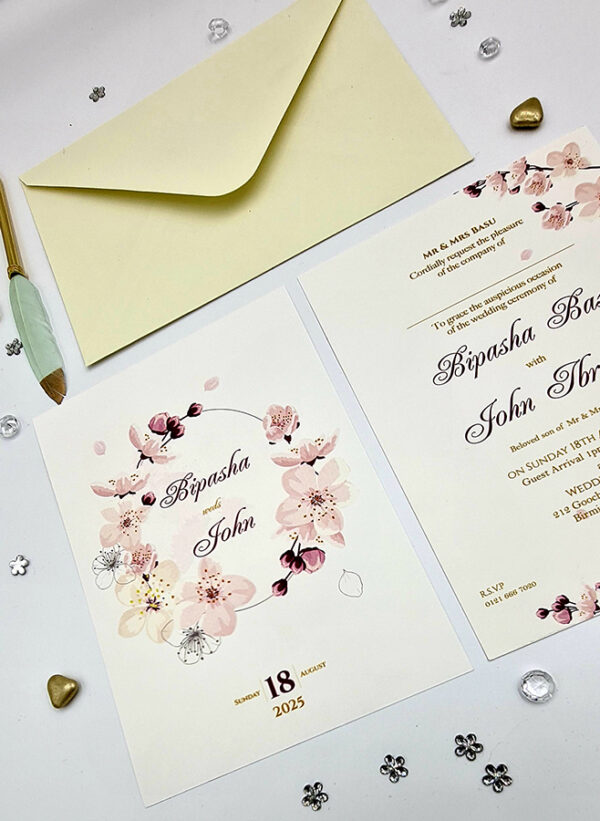ABC 1079 Floral A5 Double Sided Invitation-7114