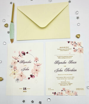 ABC 1079 Floral A5 Double Sided Invitation-7116