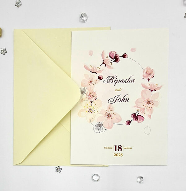 ABC 1079 Floral A5 Double Sided Invitation-7133