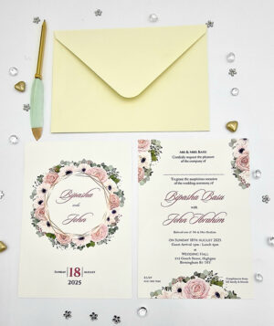 ABC 1080 Floral A5 Double Sided Invitation-7119