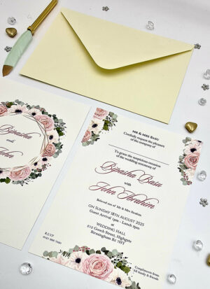 ABC 1080 Floral A5 Double Sided Invitation-7120