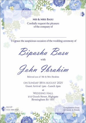 ABC 1131 Floral A5 Double Sided Invitation-7129