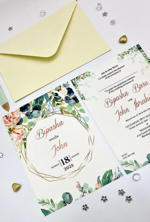 ABC 1132 Floral A5 Double Sided Invitation-7125