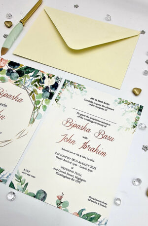 ABC 1132 Floral A5 Double Sided Invitation-7126