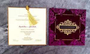 Personalised Box, Velvet Invitation Invitation with space for Sweets & Mithai 1402-0