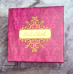 Personalised Box, Velvet Invitation Invitation with space for Sweets & Mithai 1402-7152