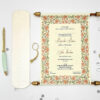 Scroll Gold Floral Wedding Invitation ABC 1475-0