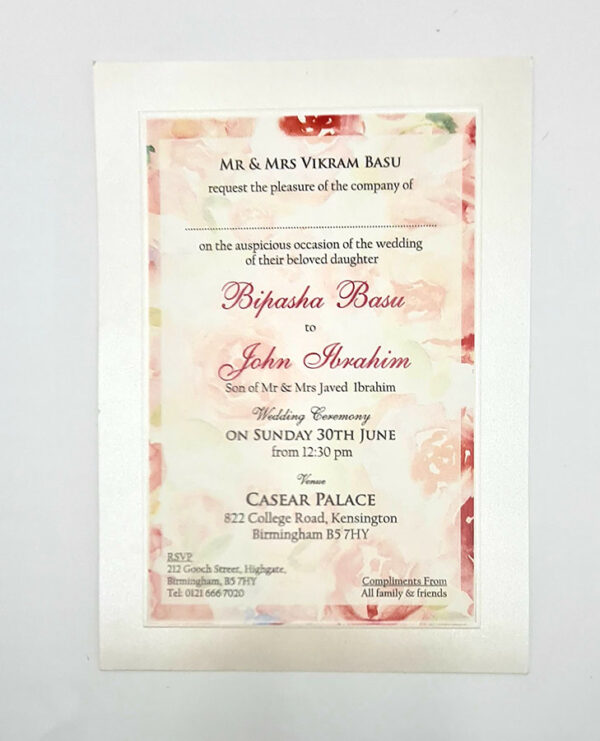 B 0027 - 101 Floral Pink Invitation-7275