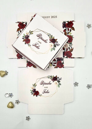 Red Floral wedding favour boxes