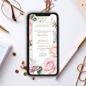 Floral Paperless Digital Invitation 1107-0