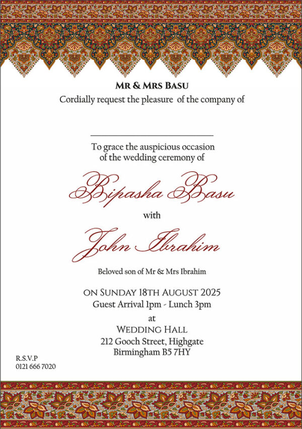 ABC 1135 Moroccan print A5 Invitation-0