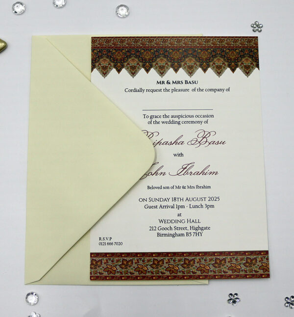 ABC 1135 Moroccan print A5 Invitation-7356