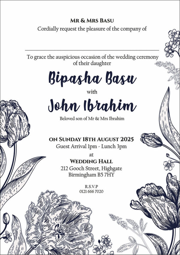 ABC 1146 Floral A5 Invitation-0