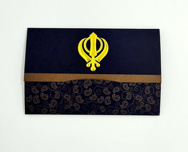 BGL S Blue Midnight blue Sikh paisley invitation-7506