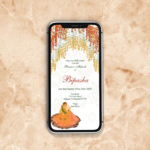 Paperless Digital Mehndi/ Dholki / Sangeet Invitation 303-0