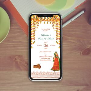 Paperless Digital Mehndi/ Dholki / Sangeet Invitation 304-0