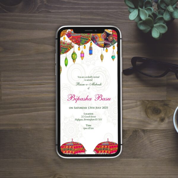 Paperless Digital Mehndi/ Dholki / Sangeet Invitation 318-0