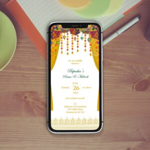Paperless Digital Mehndi/ Dholki / Sangeet Invitation 322-0
