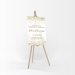 Gold Floral – A1 Mounted Welcome Poster-7920