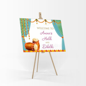 Haldi / Dholki 104 – A1 Mounted Welcome Poster-7850
